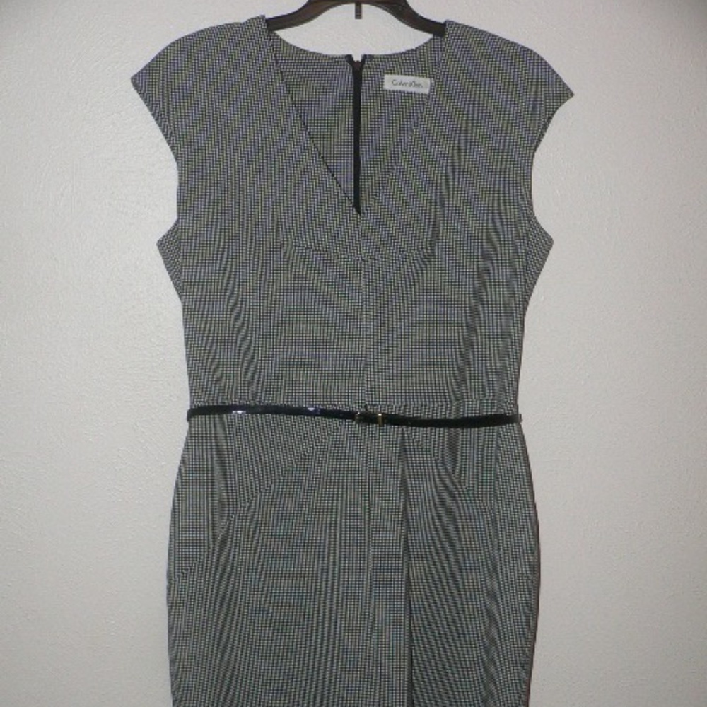 Calvin Klein B&W Sheath (Size 6)